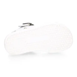 Sandalia barefoot niña blanca con hebilla