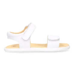 Sandalia barefoot niña blanca con doble cierre adherente