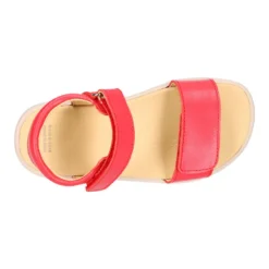 Sandalia barefoot niña coral con doble cierre adherente