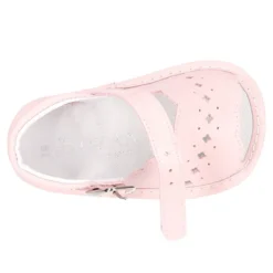 Sandalia bebé niña ondas y diseño troquelado en piel.