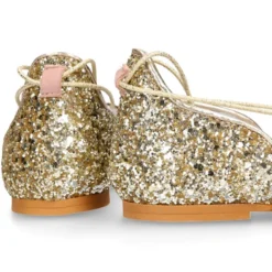 Sandalia Mujer con cintas en piel ante con GLITTER.