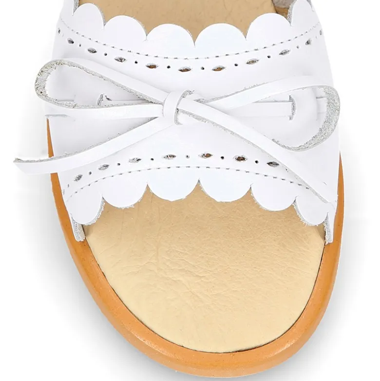 Sandalia Niña cob LAZO y ONDAS en piel Napa.