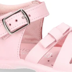 Sandalia Niña peque en piel lavable con tiras cruzadas, lazo y suela SUPER FLEXIBLE.