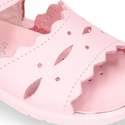 Sandalia Niña peque en piel lavable con ondas y suela SUPER FLEXIBLE.