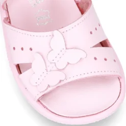 Sandalia Niña peque en piel lavable con MARIPOSAS y suela SUPER FLEXIBLE.
