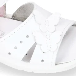 Sandalia Niña peque en piel lavable con MARIPOSAS y suela SUPER FLEXIBLE.