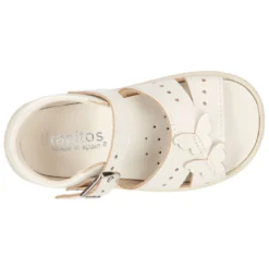 Sandalia Niña peque en piel lavable con MARIPOSAS y suela SUPER FLEXIBLE.
