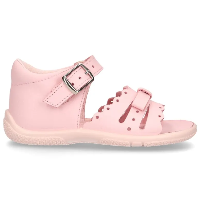 Sandalia Niña peque en piel lavable con lazo y suela SUPER FLEXIBLE.