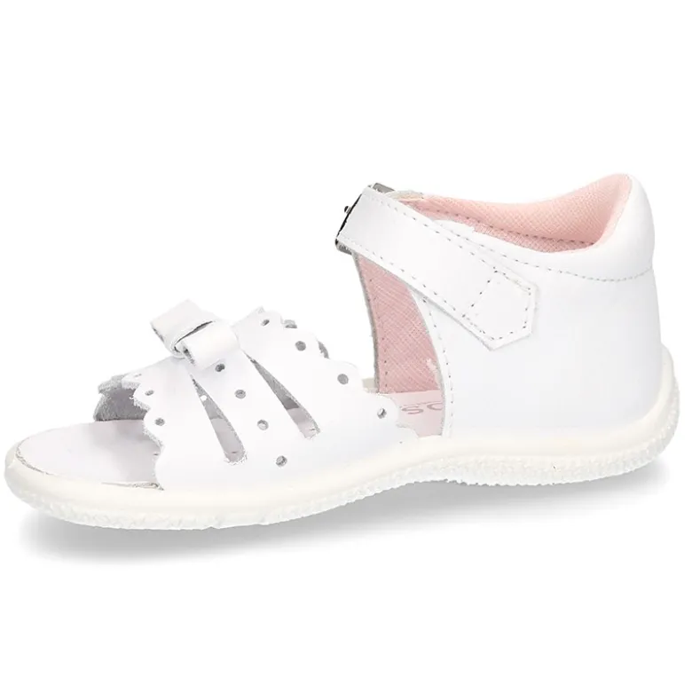 Sandalia Niña peque en piel lavable con lazo y suela SUPER FLEXIBLE.