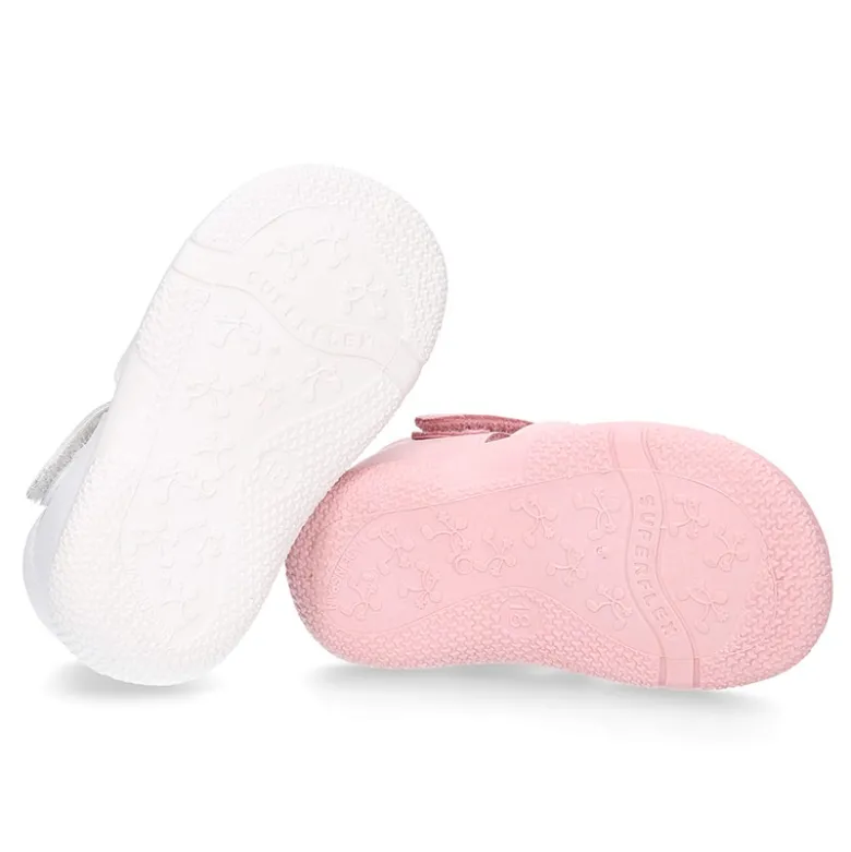 Sandalia Niña peque en piel lavable con lazo y suela SUPER FLEXIBLE.