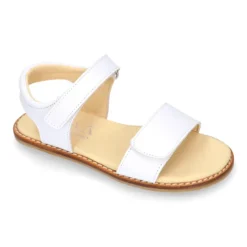 Sandalia niña vestir respetuosa Okaa Flex en piel en color Blanco.
