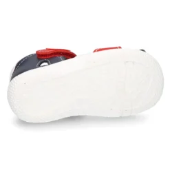 Sandalia niño peque combinada piel lavable con cierre adherente y suela SUPER FLEXIBLE.