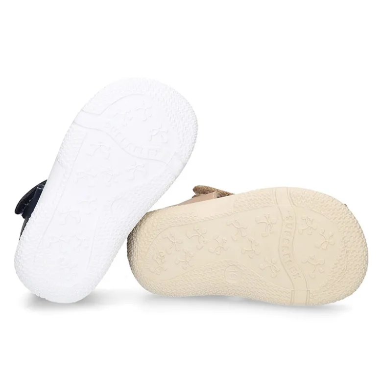 Sandalia Niño peque combinada en piel lavable con cierre adherente y suela SUPER FLEXIBLE.