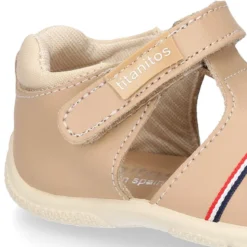 Sandalia Niño peque combinada en piel lavable con cierre adherente y suela SUPER FLEXIBLE.