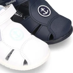 Sandalia niño pequeño piel lavable con ANCLA y suela SUPER FLEXIBLE.
