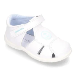 Sandalia niño pequeño piel lavable con ANCLA y suela SUPER FLEXIBLE.