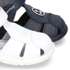 Sandalia niño pequeño piel lavable con ANCLA y suela SUPER FLEXIBLE.