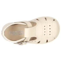 Sandalia niño peque piel lavable con PICADOS, hebilla y suela SUPER FLEXIBLE.