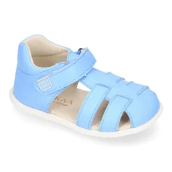 Sandalia niños Okaa Flex sin cordones en micro punto lavable.