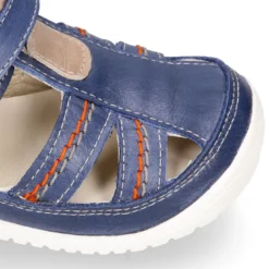 Sandalia niños OKAA FLEX sin cordones en Piel Napa AZULÓN.