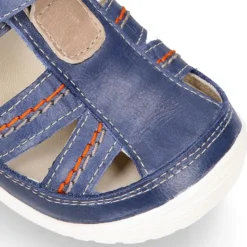 Sandalia niños OKAA FLEX sin cordones en Piel Napa AZULÓN.