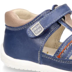 Sandalia niños OKAA FLEX sin cordones en Piel Napa AZULÓN.