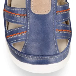 Sandalia niños OKAA FLEX sin cordones en Piel Napa AZULÓN.