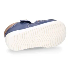 Sandalia niños OKAA FLEX sin cordones en Piel Napa AZULÓN.