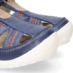 Sandalia niños OKAA FLEX sin cordones en Piel Napa AZULÓN.