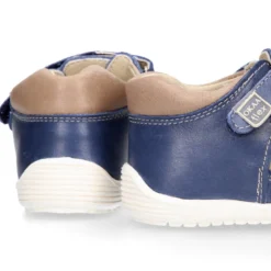 Sandalia niños OKAA FLEX sin cordones en Piel Napa AZULÓN.