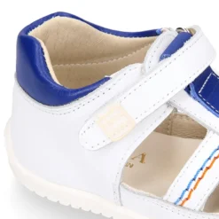 Sandalia niños OKAA FLEX sin cordones en Piel Napa BLANCA.