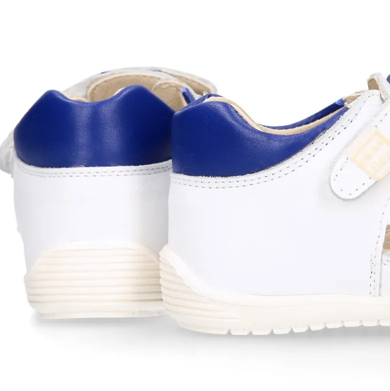 Sandalia niños OKAA FLEX sin cordones en Piel Napa BLANCA.