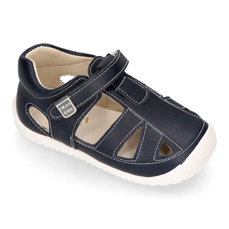 Sandalia niños OKAA FLEX sin cordones en MICRO PUNTO SUAVE.