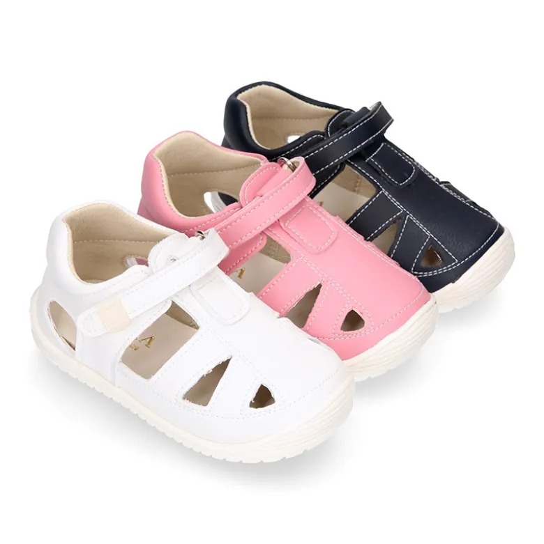 Sandalia niños OKAA FLEX sin cordones en MICRO PUNTO SUAVE.