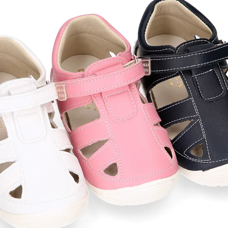 Sandalia niños OKAA FLEX sin cordones en MICRO PUNTO SUAVE.