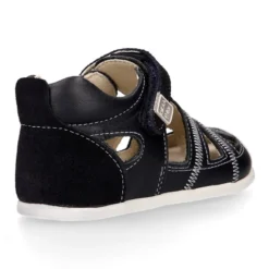 Sandalia niños OKAA FLEX sin cordones en Piel Napa combinada con piel serraje.