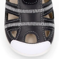 Sandalia niños OKAA FLEX sin cordones en Piel Napa combinada con piel serraje.