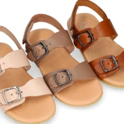 Sandalia Niños para vestir tipo BIO con hebillas en piel.