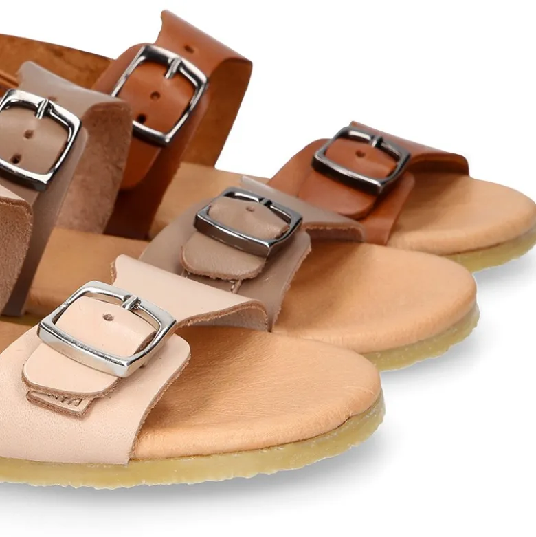 Sandalia Niños para vestir tipo BIO con hebillas en piel.