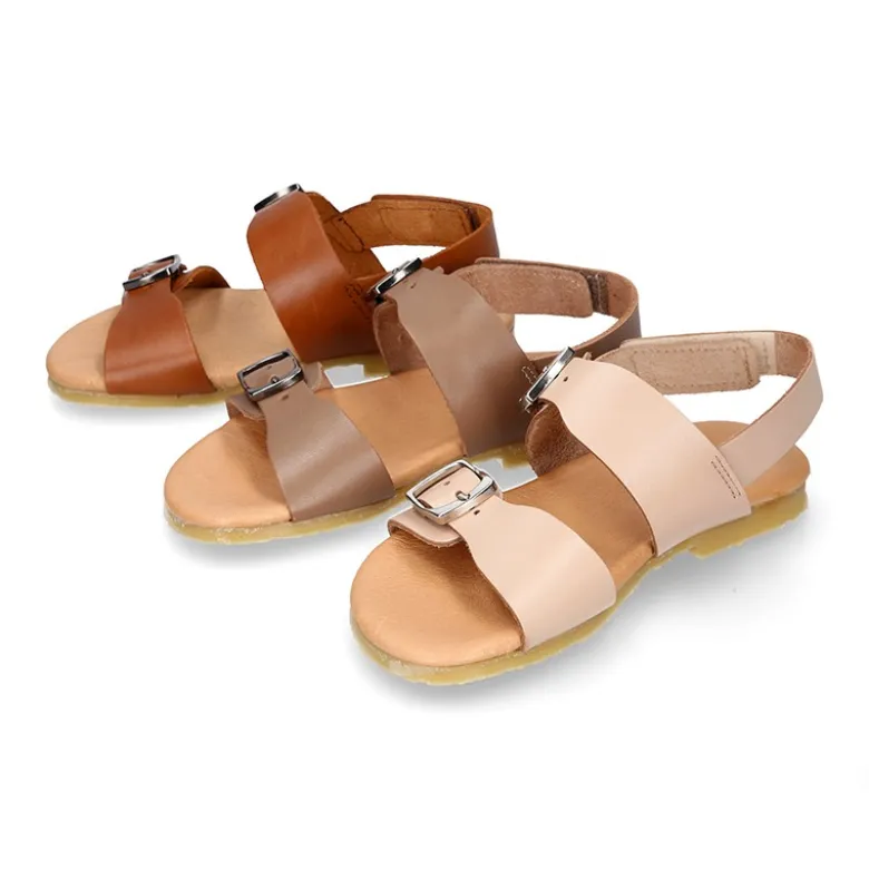 Sandalia Niños para vestir tipo BIO con hebillas en piel.