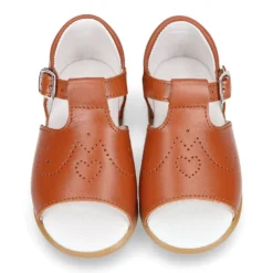 Sandalia Niños peques en piel suave CUERO.