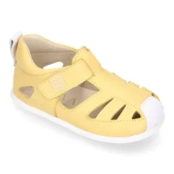 Sandalia niños respetuosa Okaa Flex en piel en colores.