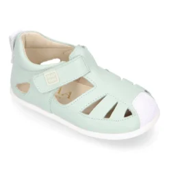 Sandalia niños respetuosa Okaa Flex en piel en colores.