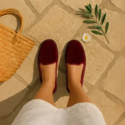 Slipper mujer en terciopelo en colores de moda.