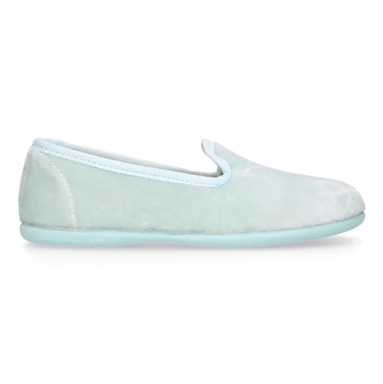 Slipper niños en terciopelo de primavera verano.