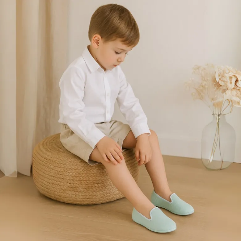 Slipper niños en terciopelo de primavera verano.