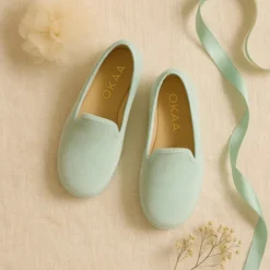 Slipper niños en terciopelo de primavera verano.