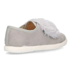 Tenis Moda niña sin cordones y con aplique de PELO en serratex.