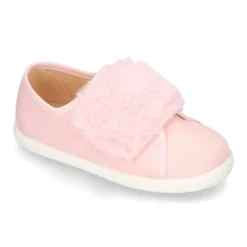 Tenis Moda niña sin cordones y con aplique de PELO en serratex.