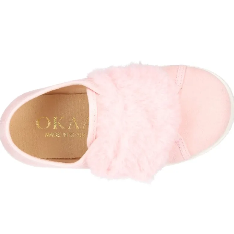 Tenis Moda niña sin cordones y con aplique de PELO en serratex.